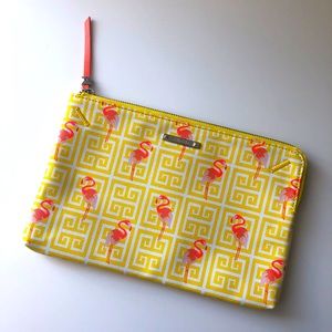 Stella & Dot pouch yellow with pink flamingos 🦩